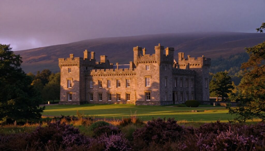Balmoral Castle surrounded by Scottish Highlands symbolizing Prince Harry King Charles Balmoral reunion privacy and setting