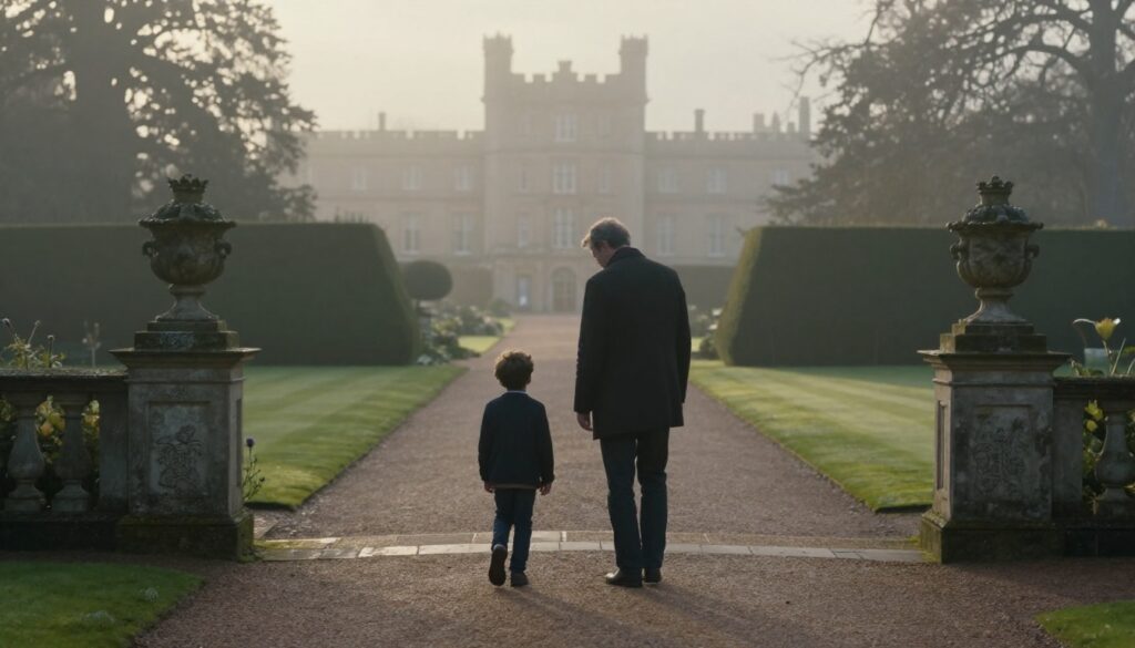 Symbolic father and son silhouettes representing Prince Harry King Charles Balmoral reunion emotional distance and hope
