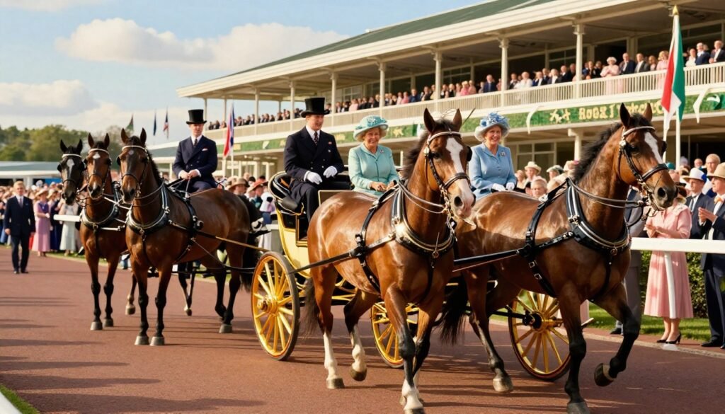 Royal Ascot 2026 Princess of Wales wearing elegant yellow dress and hat during royal carriage procession at Ascot Racecourse