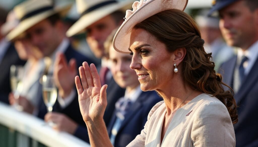 Kate Ascot 2026 Princess of Wales walking with Prince William on Royal Ascot lawn during public appearance