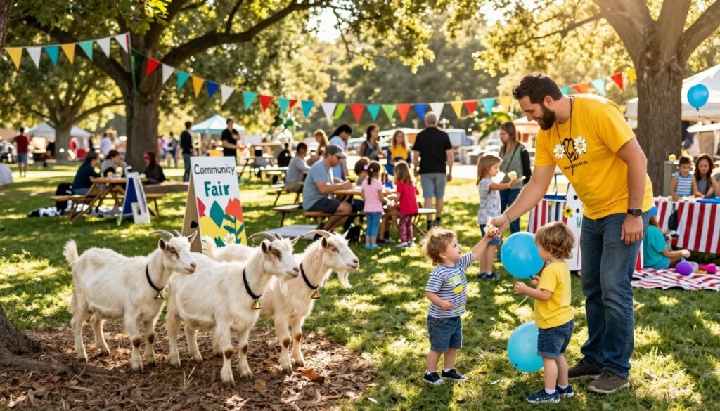 Prince Harry’s Goat Yoga Mishap moment with children and families at a summer festival